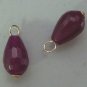Med Faceted Deep Magenta Jade Teardrops INTERCHANGEABLE Earring Charms YG or SS