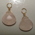 Lovely MED-LG Rose Quartz INTERCHANGEABLE Earring Charms YOUR CHOICE YG or SS
