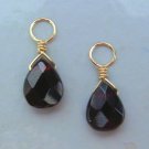 Small Faceted Genuine Blood Red Garnet INTERCHANGEABLE Earring Charms YG or SS