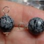 12mm Faceted Snowflake Obsidian INTERCHANGEABLE Earring Charms YG or SS