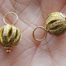 Fancy 8mm Cut Brass with Stardust INTERCHANGEABLE Earring Charms YG or SS
