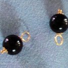 8mm Smooth Onyx INTERCHANGEABLE Earring Charms YG or SS