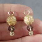 Brown Tourmaline Quartz & Smoky Quartz INTERCHANGEABLE Earring Charms YG or SS