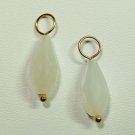 6x12mm Faceted Moonstone Teardrop INTERCHANGEABLE Earring Charms YG or SS