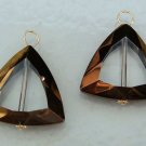 XLG Bronze & Clear Triangles INTERCHANGEABLE Earring Charms YOUR CHOICE YG or SS