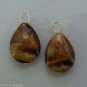 Smooth Tigers Eye Teadrops INTERCHANGEABLE Earring Charms YOUR CHOICE YG or SS
