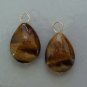 Smooth Tigers Eye Teadrops INTERCHANGEABLE Earring Charms YOUR CHOICE YG or SS