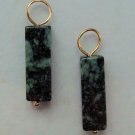 Black & Green Jasper INTERCHANGEABLE Earring Charms CHOICE YG or SS