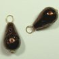 10x20m Chocolate Hammered Teardrop Pearl INTERCHANGEABLE Earring Charms YG or SS