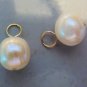 10-11mm White Freshwater Pearls INTERCHANGEABLE Earring Charms YG or SS