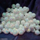 ONE PAIR (2 beads) 8mm or 10mm Synthetic Opal Beads Fully Drilled Excellent Fire
