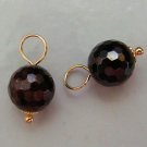 8mm Faceted Genuine Red Garnet INTERCHANGEABLE Earring Charms CHOICE YG or SS