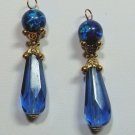 Lab Australian Black Opal & Blue Quartz INTERCHANGEABLE Earring Charms YG or SS