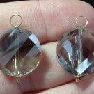Large 18mm Black Diamond Crystal INTERCHANGEABLE Earring Charms YG or SS