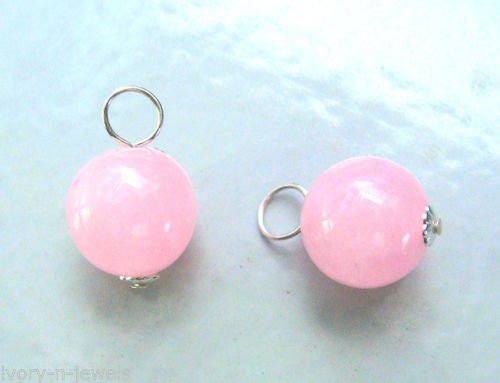 10MM Pink Chalcedony INTERCHANGEABLE Earring Charms SS