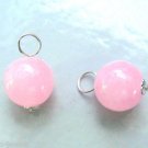 10MM Pink Chalcedony INTERCHANGEABLE Earring Charms SS