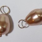 8x11mm Rose Gold Teardrop Swarovski Pearls INTERCHANGEABLE Earring Charms YG SS