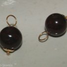 Genuine 10mm Smooth Garnet INTERCHANGEABLE Earring Charms YG or SS