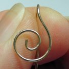 Small Fancy Spiral INTERCHANGEABLE Earring Wires Smooth or Hammered YG or SS