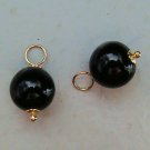 10m Smooth Onyx INTERCHANGEABLE Earring Charms YG or SS