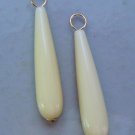 Long & Sleek Cream Gemstone INTERCHANGEABLE Earring Charms YOUR CHOICE YG or SS
