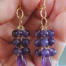 2 1/2" Clustered Genuine Purple Amethyst INTERCHANGEABLE Earring Charms YG or SS