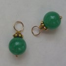 Fancy 8mm Green Chalcedony INTERCHANGEABLE Earring Charms YG or SS