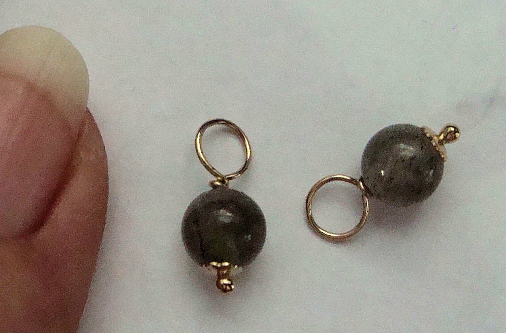 AAA 6mm Labradorite INTERCHANGEABLE Earring Charms YOUR CHOICE YG or SS