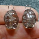 LG Smoky Gray Nuggets Cracked Crystal INTERCHANGEABLE Earring Charms YG or SS