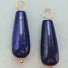 Large Lapis Lazuli Teardrop INTERCHANGEABLE Earring Charms YOUR CHOICE YG or SS