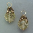 Fancy 10mm Light Yellow Amber INTERCHANGEABLE Earring Charms YG or SS