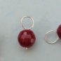 Tiny 6mm Faceted Ruby Jade INTERCHANGEABLE Earring Charms YOUR CHOICE YG or SS
