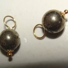 8mm Gold Pyrite INTERCHANGEABLE Earring Charms YG or SS