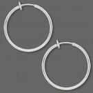 NON PIERCED 25mm HOOPS Silver Plated Brass Perfect for Charms 4 Ear Nose or Lip