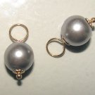 8mm Pewter Pearl INTERCHANGEABLE Earring Charms YOUR CHOICE YG or Sterling