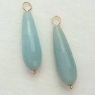 XL Stunning 10x30mm Faceted Amazonite INTERCHANGEABLE Earring Charms YG or SS