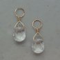 Small Clear Quartz Teardrops INTERCHANGEABLE Earring Charms YG or SS