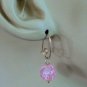 10mm Pink Cracked Crystal INTERCHANGEABLE Earring Charms YG or SS