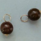 8mm Dark Chocolate Howlite INTERCHANGEABLE Earring Charms YG or SS