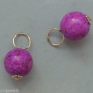 8mm HOT Fuchsia Pink Howlite INTERCHANGEABLE Earring Charms YG or SS