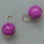 8mm HOT Fuchsia Pink Howlite INTERCHANGEABLE Earring Charms YG or SS