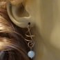 8mm Deep Aqua Blue Sponge Quartz INTERCHANGEABLE Earring Charms YG or SS