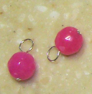 HOT PINK Chalcedony INTERCHANGEABLE Earring Charms SS