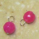 HOT PINK Chalcedony INTERCHANGEABLE Earring Charms SS