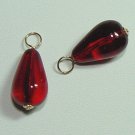Large Smooth Light Garnet INTERCHANGEABLE Earring Charms CHOICE YG or SS
