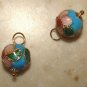 Turq Cloisonne INTERCHANGEABLE Earring Charms YG or SS
