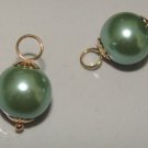 Lite Sage Pearl INTERCHANGEABLE Earring Charms YG or SS