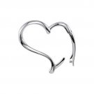 925 Sterling Silver Heart INTERCHANGEABLE Slide Pendant Hanger Enhancer 25mm