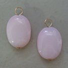 Unusual Large Pink Opalite INTERCHANGEABLE Earring Charms YOUR CHOICE YG or SS