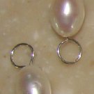 5x8mm Oval White Freshwater Pearl INTERCHANGEABLE Earring Charms SS